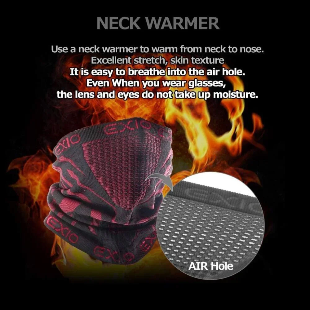 Men's Orange Winter Neck Warmer Gaiter Balaclava Windproof Ski Face Mask
